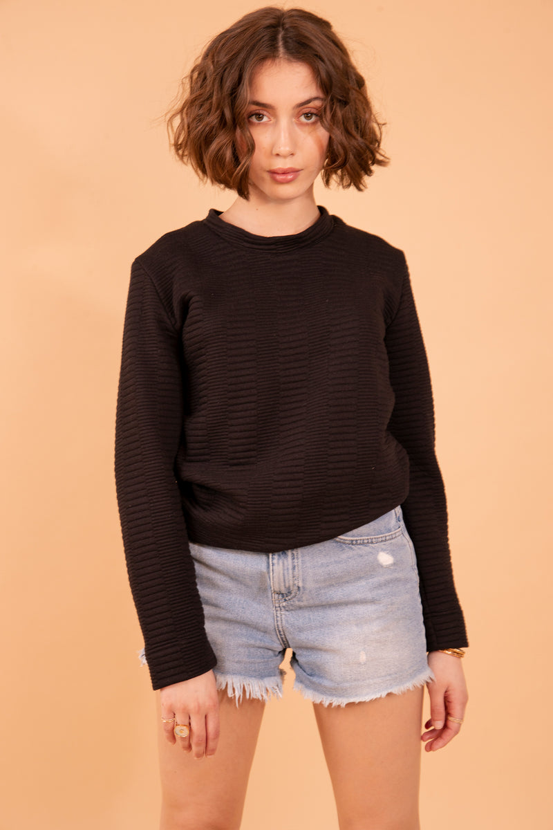 Sweat Charly froncé noir