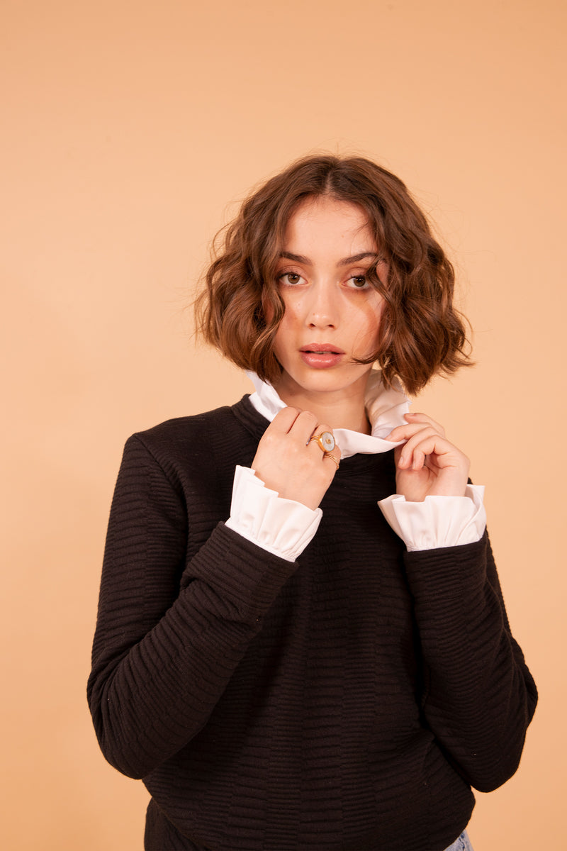 Sweat Charly froncé noir